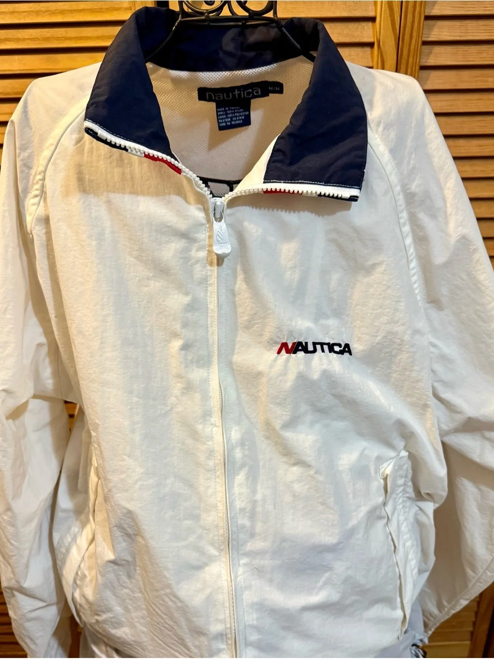 Nautica White Undershirt with Navy Branded Waistband and Red Logo